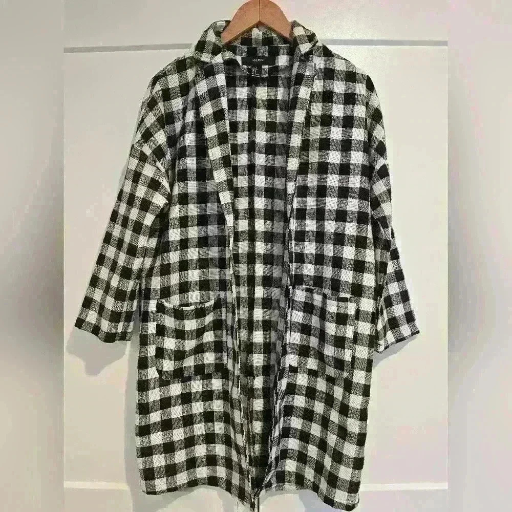 Forever 21 Longline Buffalo Plaid Coat